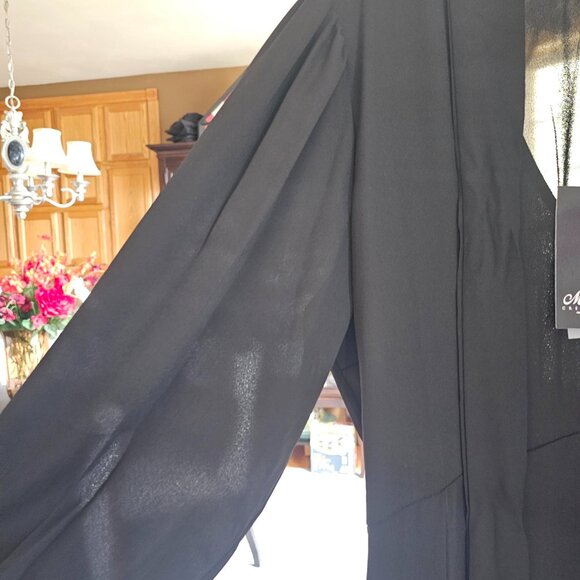 Mim's Creazioni Black Formal/Cocktail Dress with Sequined Cuffs (NWT) - Picture 2 of 5